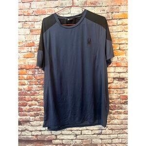 Spyder active blue black short sleeve shirt tee t-shirt mens size XL?